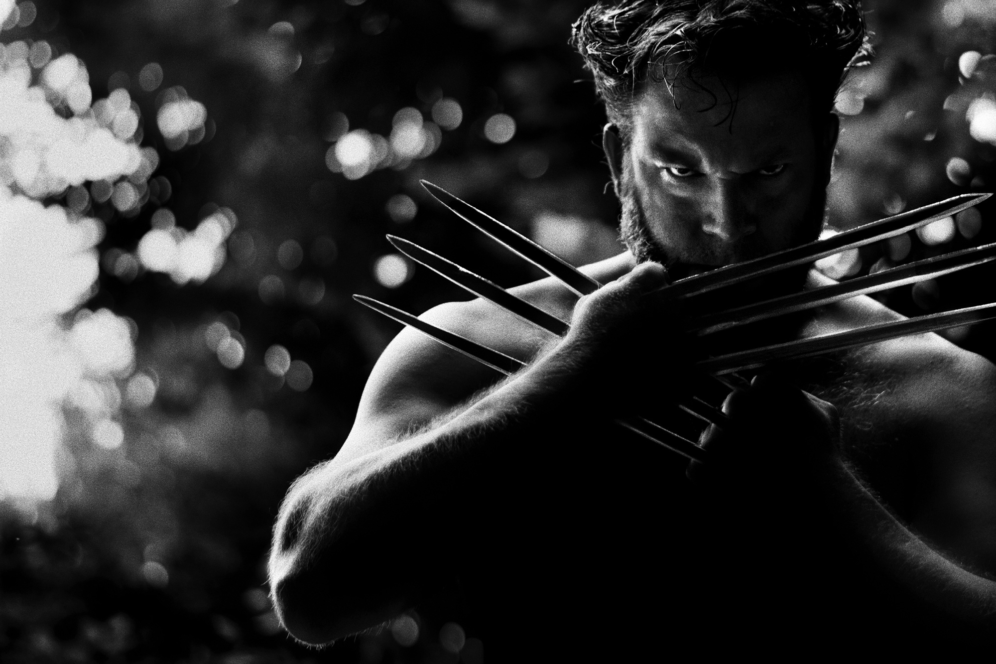 black and white cosplay portrait photography