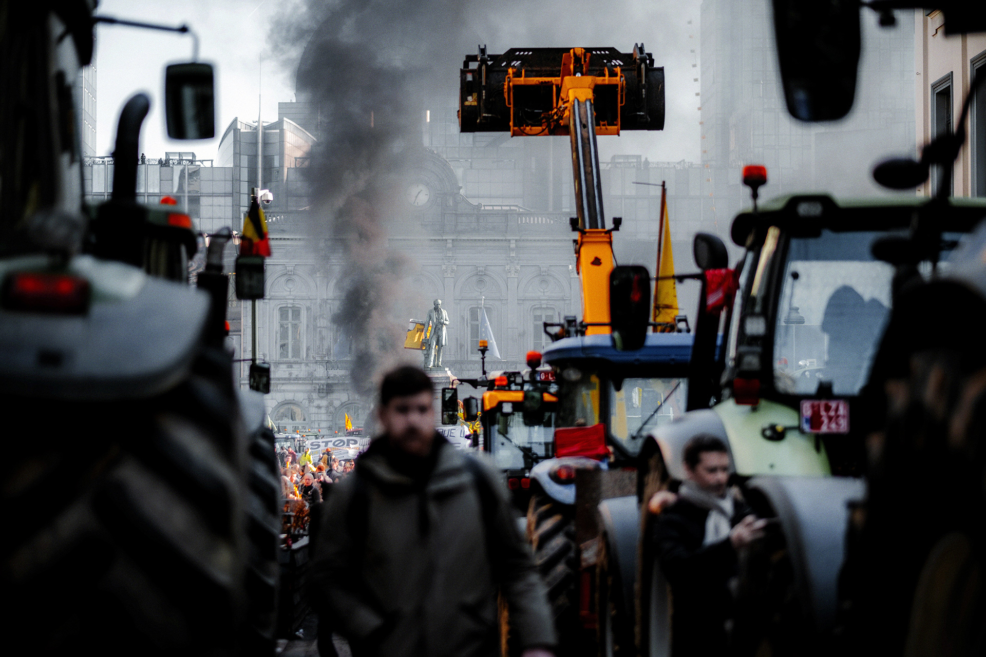 Agriculteurs en Colère, Bruxelles Manifestation, Agriculteurs, Europe